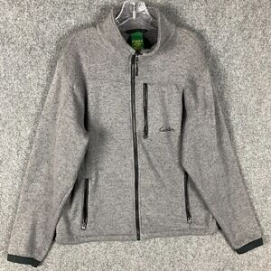 Cabela's Fleece Jacket Men's Medium Regular Full Zip‎ Gray 100% Polyester M